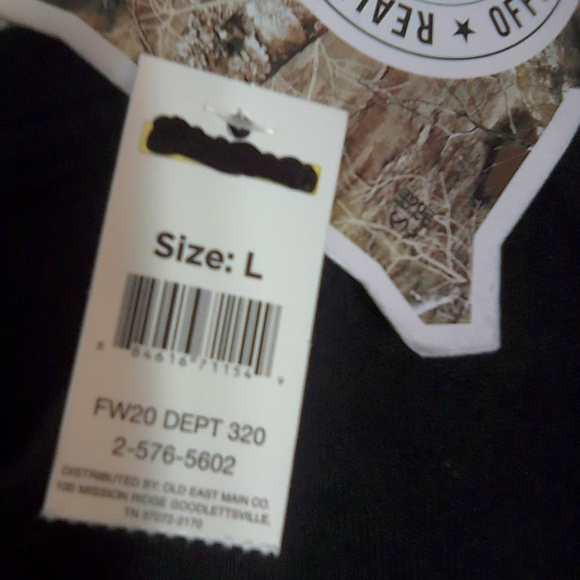 NWT Mens, Real Tree, black,American Flag graphic tee size L - Picture 2 of 4